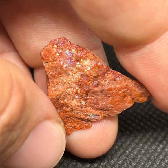 Unordinary Matrix Mexican Fire Opal Specimen With Sprouts of Blue & Green Color - Picture 4 of 13